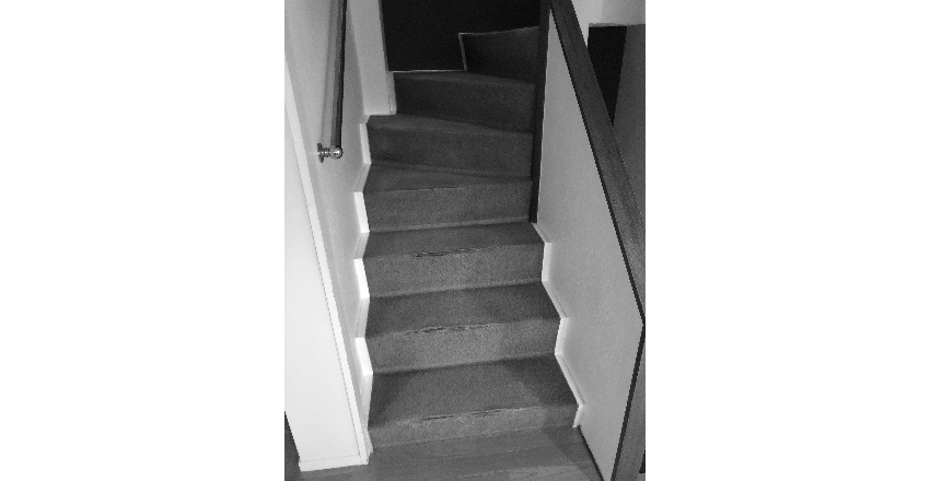階段ﾊﾟﾝﾁｶｰﾍﾟｯﾄ張替え　Before